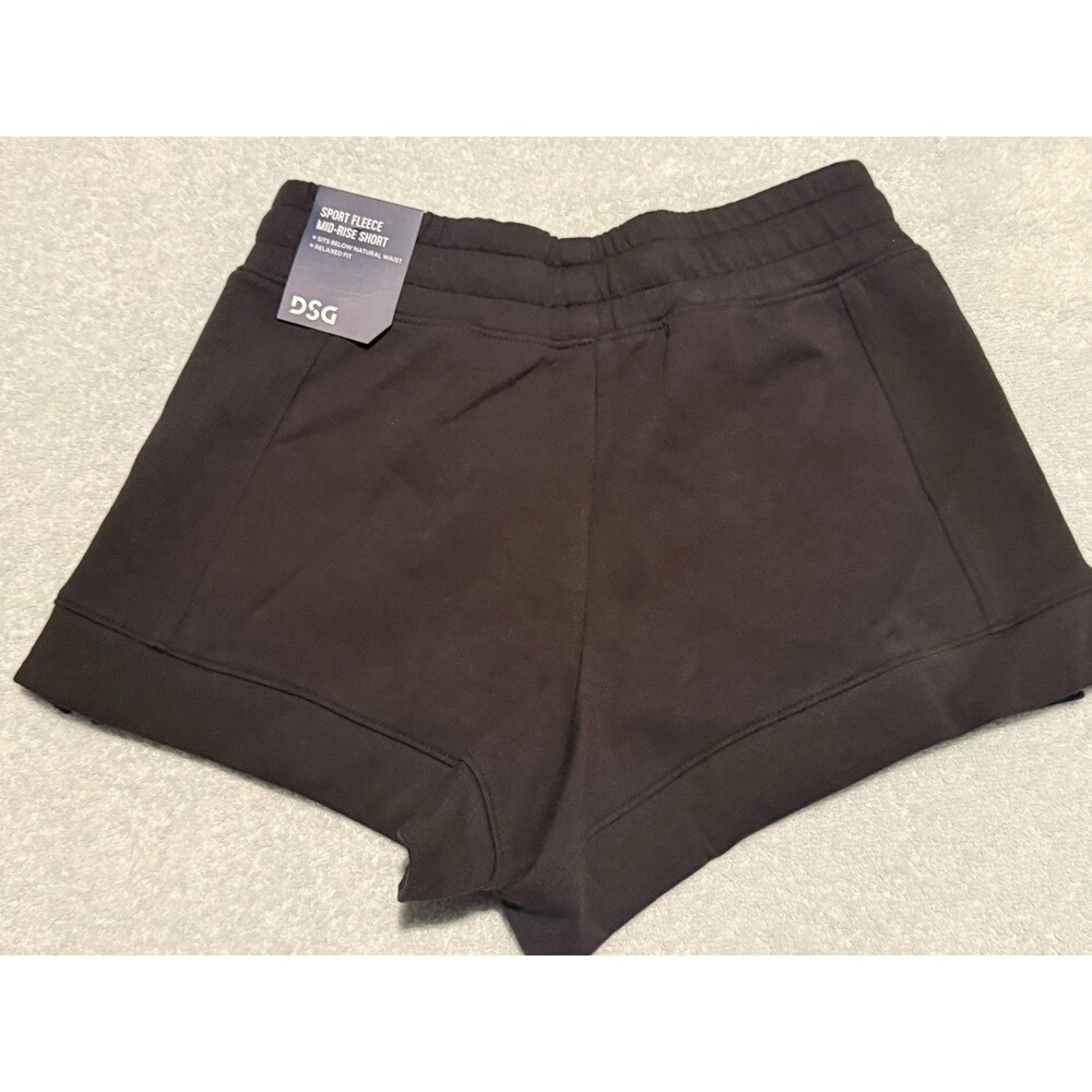 DSG Girls Sport Fleece Shorts Black Mid Rise Drawstring Pockets Size Small NWT - Picture 3 of 4